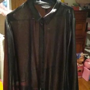 Sheer Sparkly Dress Shirt